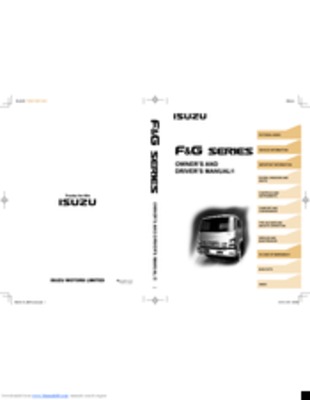 Product picture Isuzu G series Owners And Drivers Manual (112 pages)
