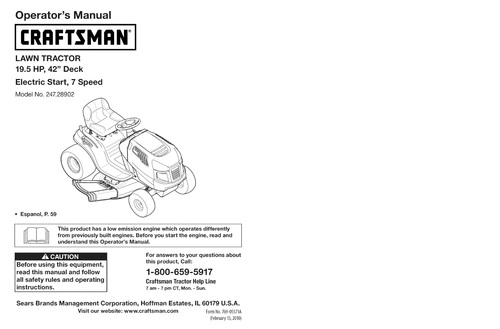 Product picture LAWN TRACTOR 19.5 HP