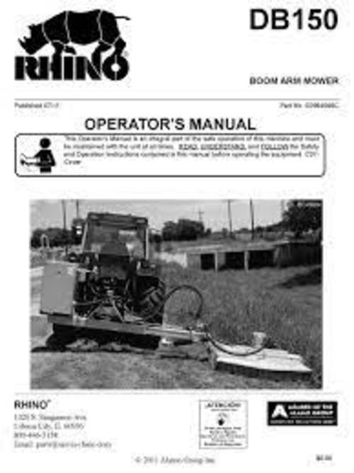 Product picture Rhino BOOM ARM MOWER DB150 Operators Manual