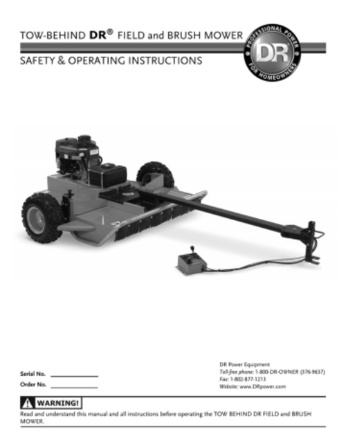 Product picture Dr FIELD and BRUSH MOWER Safety And Operating Instructions M