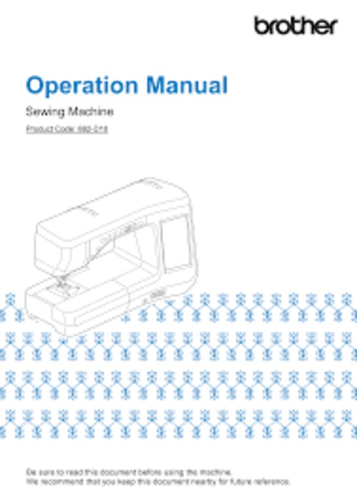 Product picture Brother 882-D10 Operation Manual