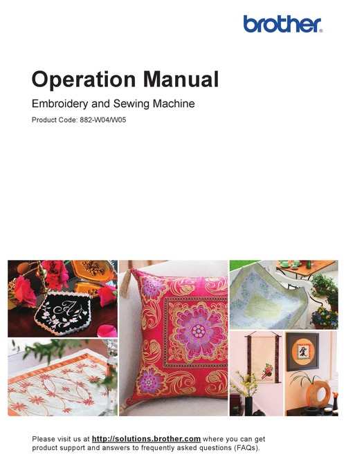 Product picture Brother Sewing Machine 882-W04 Operation Manual