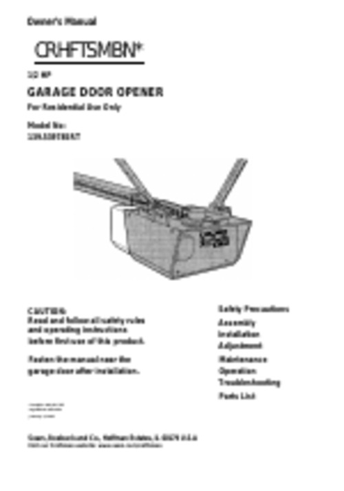 Product picture  1/2 HP GARAGE DOOR OPENER 139.53978SRT